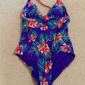 Old Navy Purple Floral Swimsuit